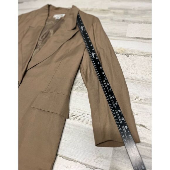 Christian Dior Blazer Women's 12 Tan Coat Jacket Notched Collar - Picture 6 of 11